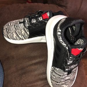 Boys black & white adidas